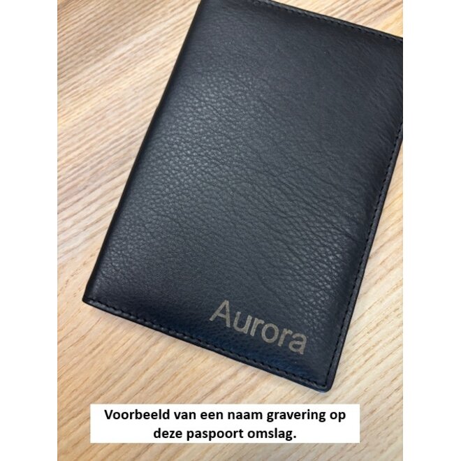 Leren paspoort omslag privacy protected