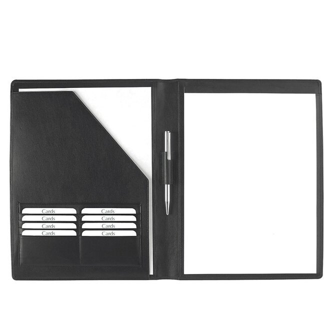 Lederen schrijfmap A4 met schrijfblok