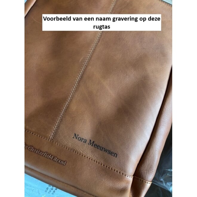 Lederen Laptop rugzak Manchester| Cognac