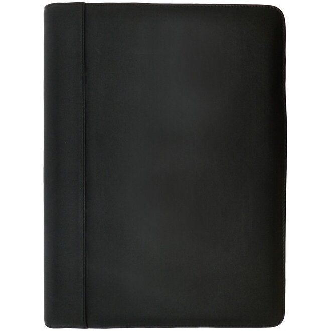 Lederen A4 schrijfmap met ritssluiting