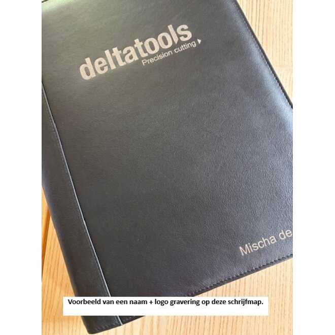 Lederen A4 schrijfmap met ritssluiting