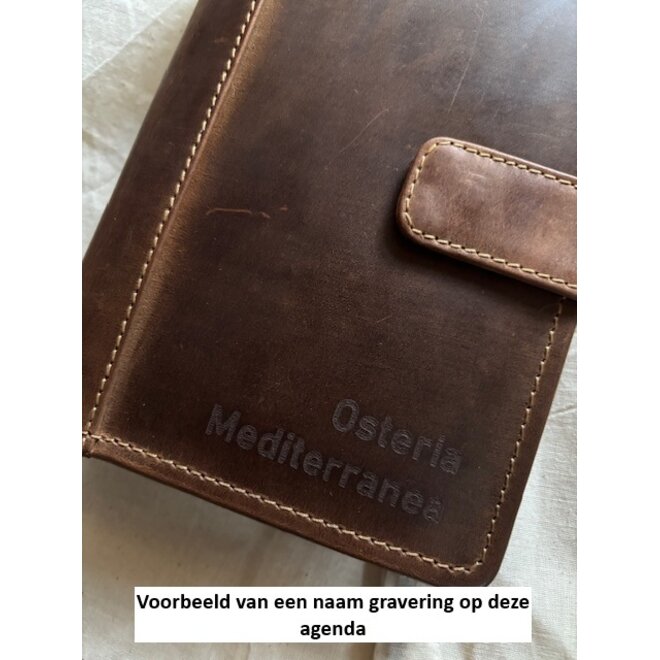 Lederen Personal Agenda Vintage met jaaragenda 2026 + 2027