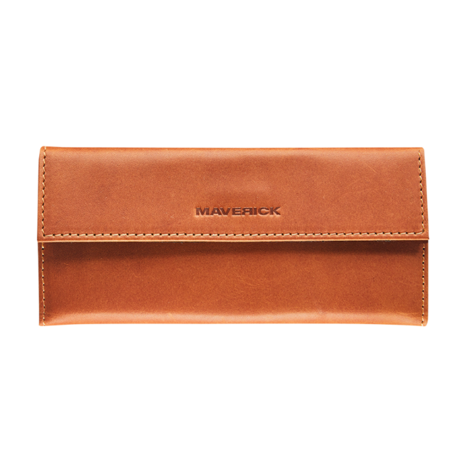 Leren opvouwbare brillendoos | Cognac