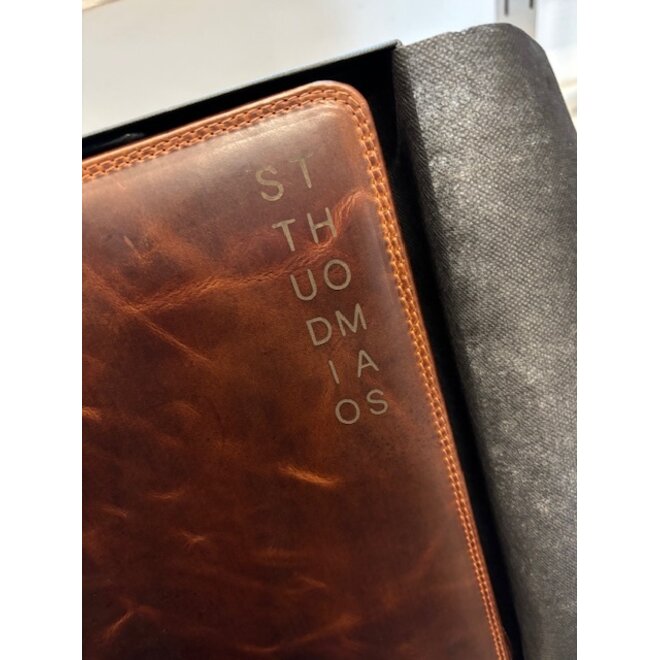 Premium Lederen schrijfmap A4 met ritssluiting