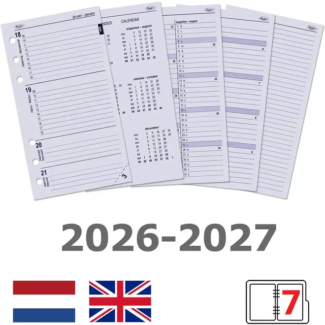 Compacte A5 organizer Slangprint Lichtbruin | met jaarinhoud 2026 en 2027