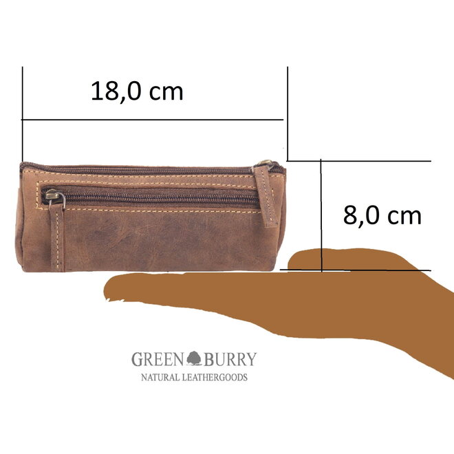 Leren pen étui Vintage