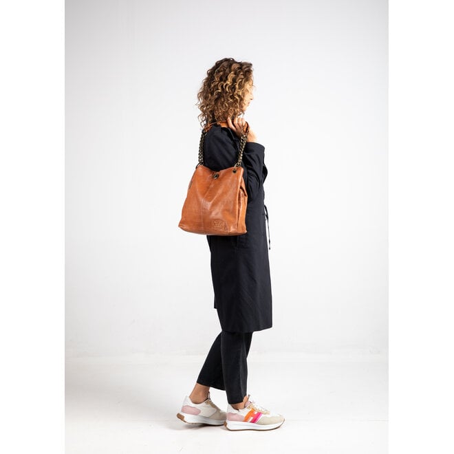 Schoudertas Chain Fashion Bag | Cognac