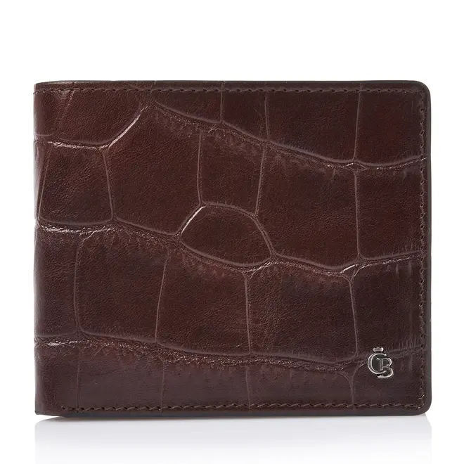 Leren croco billfold portemonnee RFID - 8 pasjes | in twee kleuren
