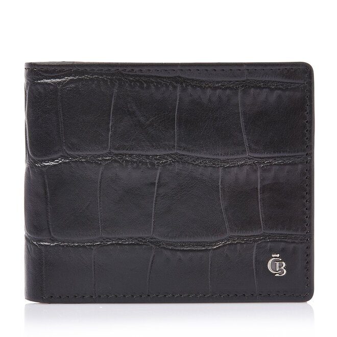 Leren croco billfold portemonnee RFID - 8 pasjes | in twee kleuren