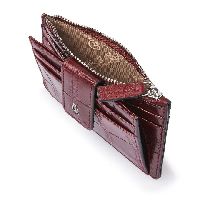 Compacte Leren Wallet Croco | in drie kleuren