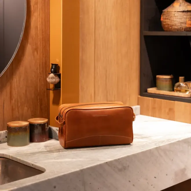 Leren Toilettas Stefan | Cognac