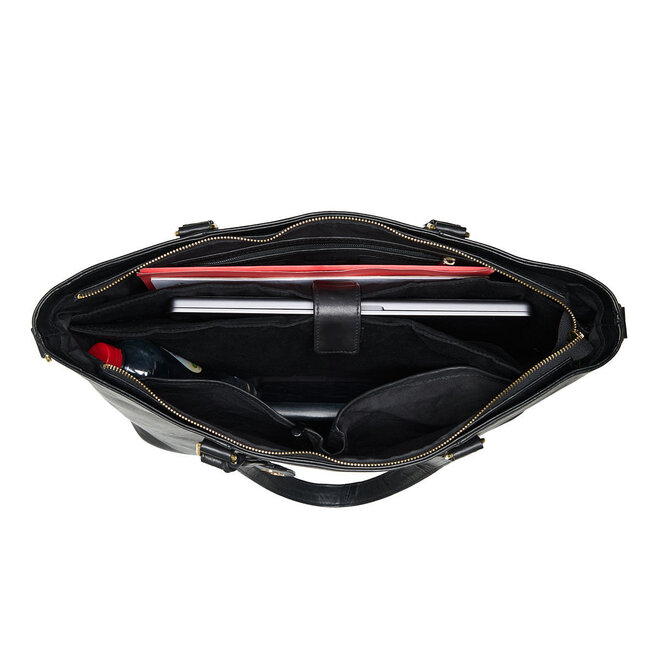 Chabo Lederen Business Bag 17.3 inch | Zwart