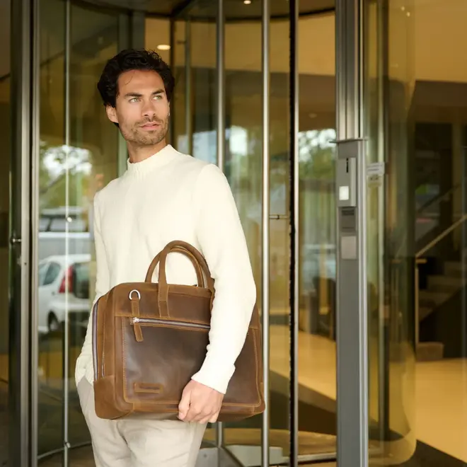 Leren laptoptas/businesstas Coventry 16 inch | 2-vaks