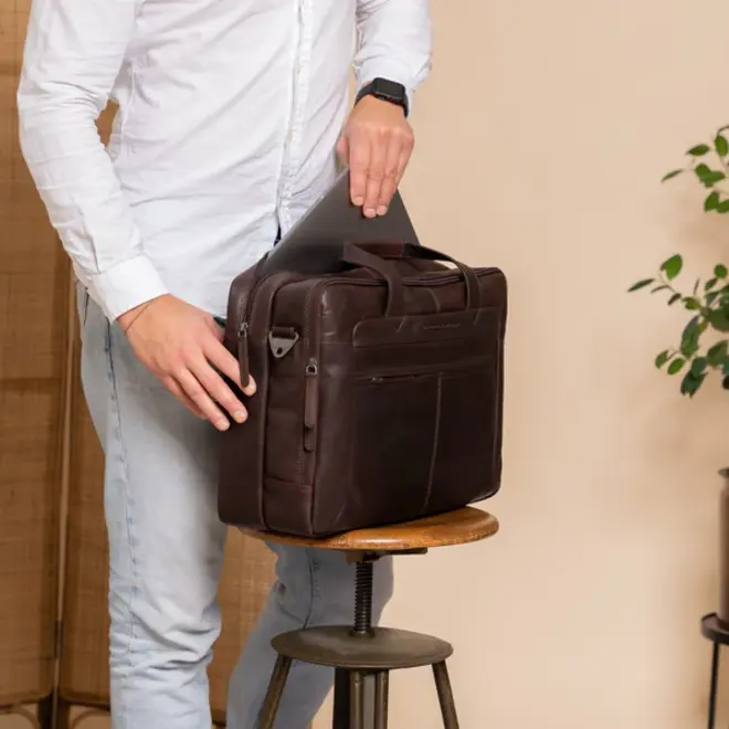 Leren laptoptas/businesstas Ryan 17 inch | in drie kleuren