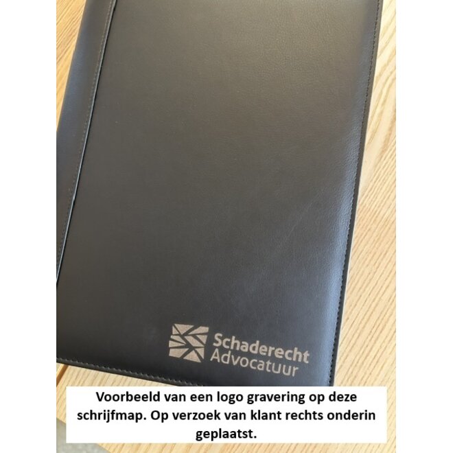 Lederen schrijfmap A4 met ritssluiting en veel opbergmogelijkheden