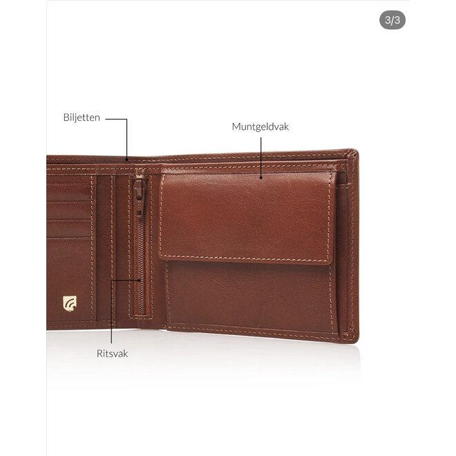 Billfold met binnenrits RFID | in drie kleuren