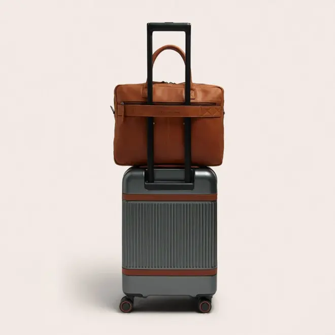 Leren Laptop/Businesstas Tacama| 3-vaks