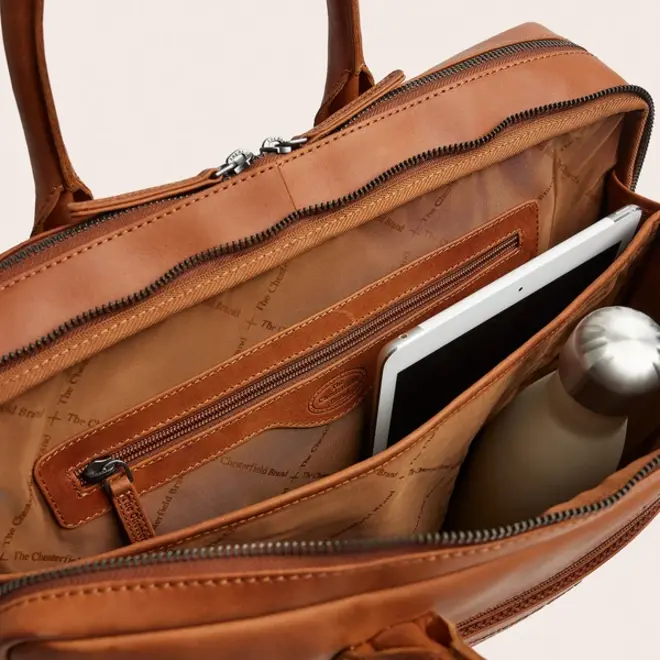 Leren Laptop/Businesstas Tacama| 3-vaks