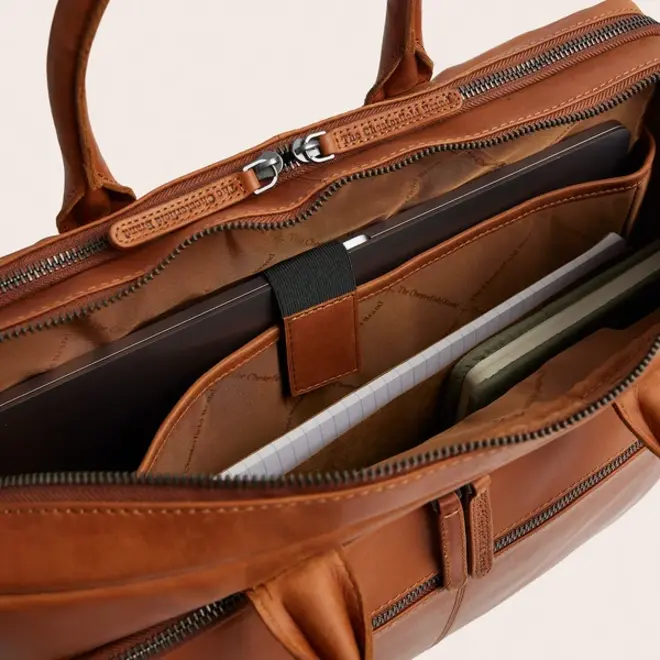 Leren Laptop/Businesstas Tacama| 3-vaks