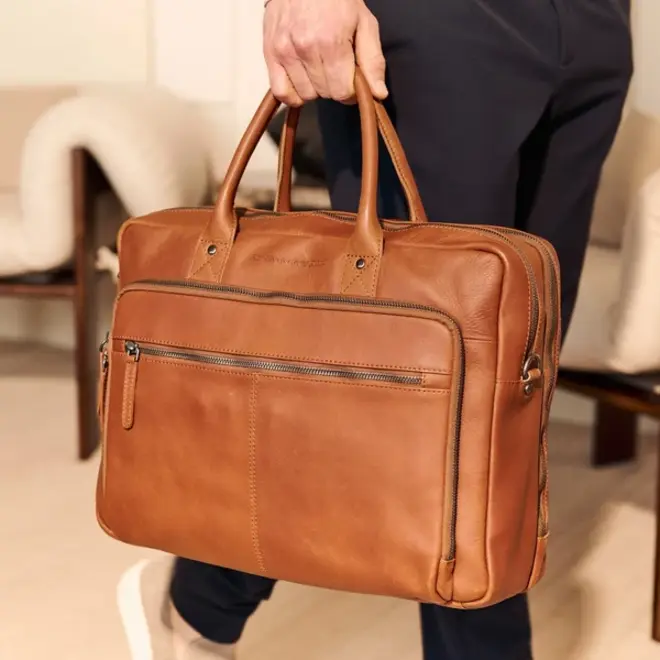 Leren Laptop/Businesstas Tacama| 3-vaks