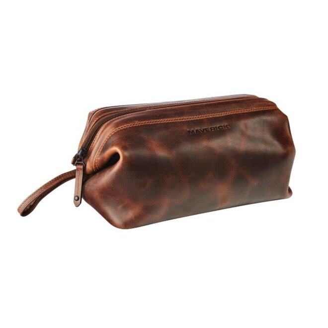 Leren toilettas/make-up bag The Original Oval