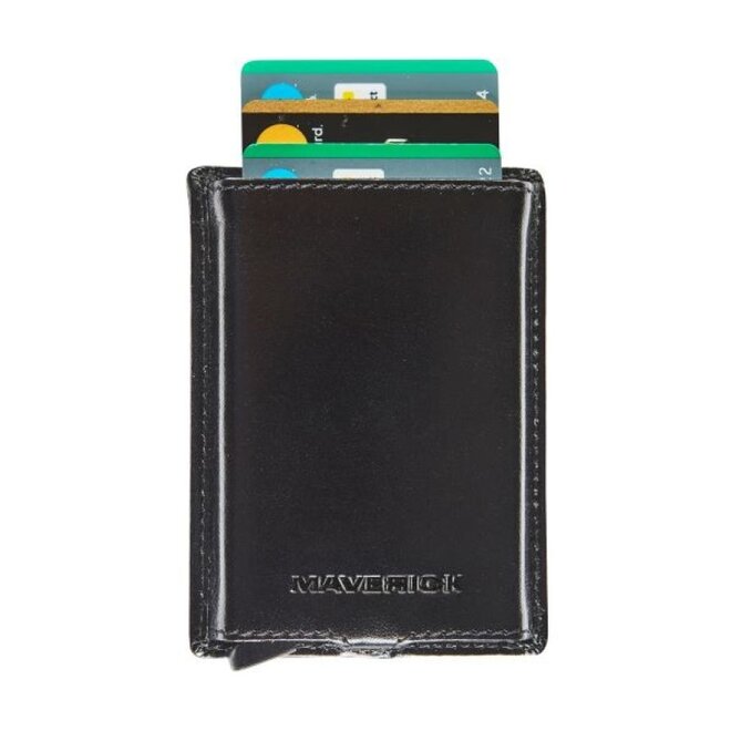Lederen pasjeshouder All Black | RFID