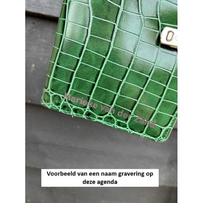 Personal organizer Croco Bosgroen | met jaarinhoud 2026 en 2027