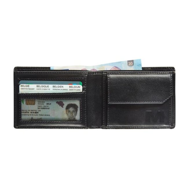 Lederen portemonnee Compact billfold RFID