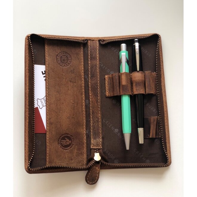 Leren Vintage pen etui
