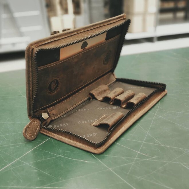 Leren Vintage pen etui