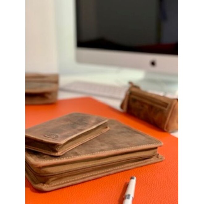 Leren Vintage pen etui