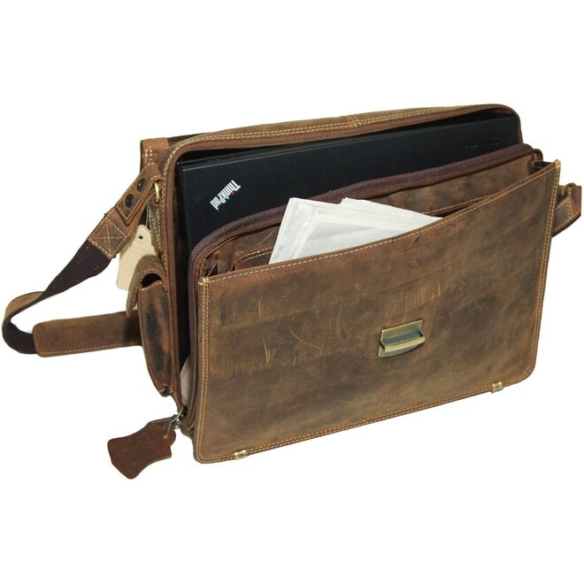 Vintage Leren Laptoptas