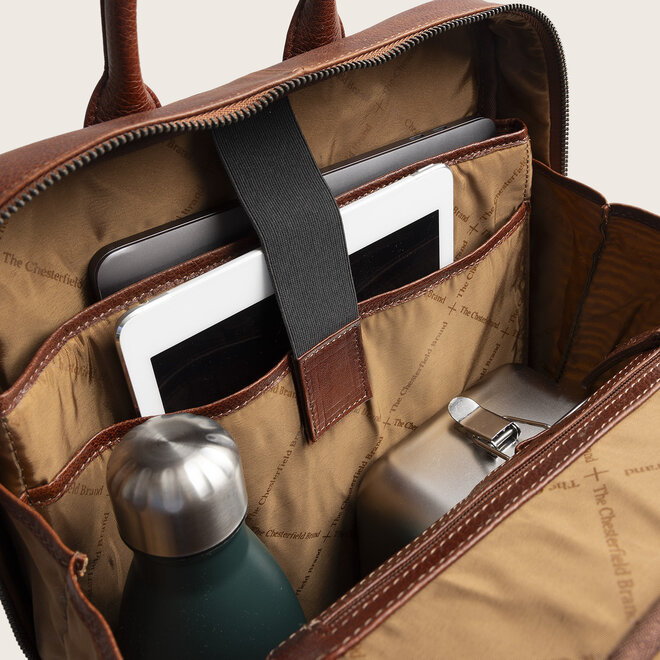 Lederen Laptop + tablet rugtas Marvello | in twee kleuren