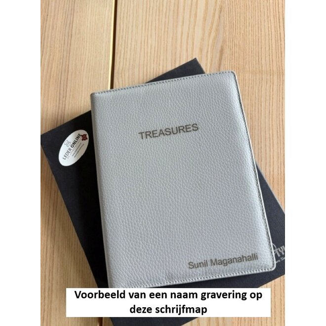 Leren schrijfmap A5 met gratis schrijfblok in diverse kleuren