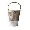 Basket with handle, nature/White