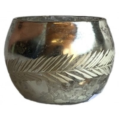 Windlicht aus mundgeblasenem Silberglas, 2,90€