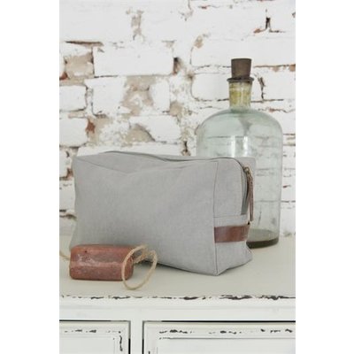 Jeanne d'Arc Living Toilet bag with leather strap, grey von Jeanne d'Arc Living