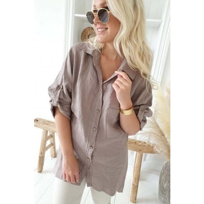 Bypias Chill out Linen Shirt, taupe Größe 1