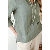 Bypias Shaggy Linen Shirt, Olive, Größe 1 von Bypias