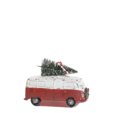 Chic Antique Vintage Bus mit Weihnachtsbaum und LED