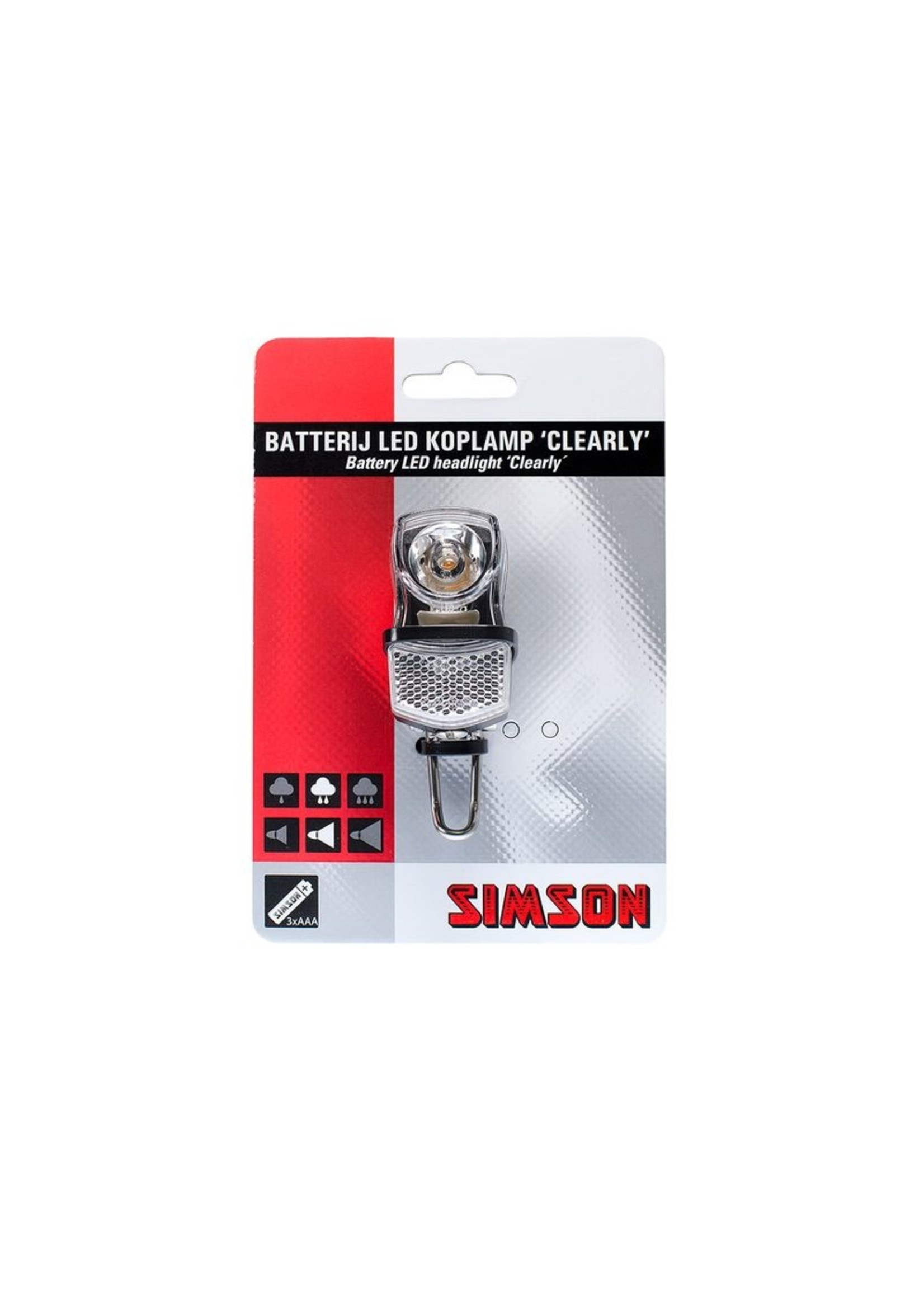 Simson - Batterie Vorderradgabel LED-Scheinwerfer 'Klar'