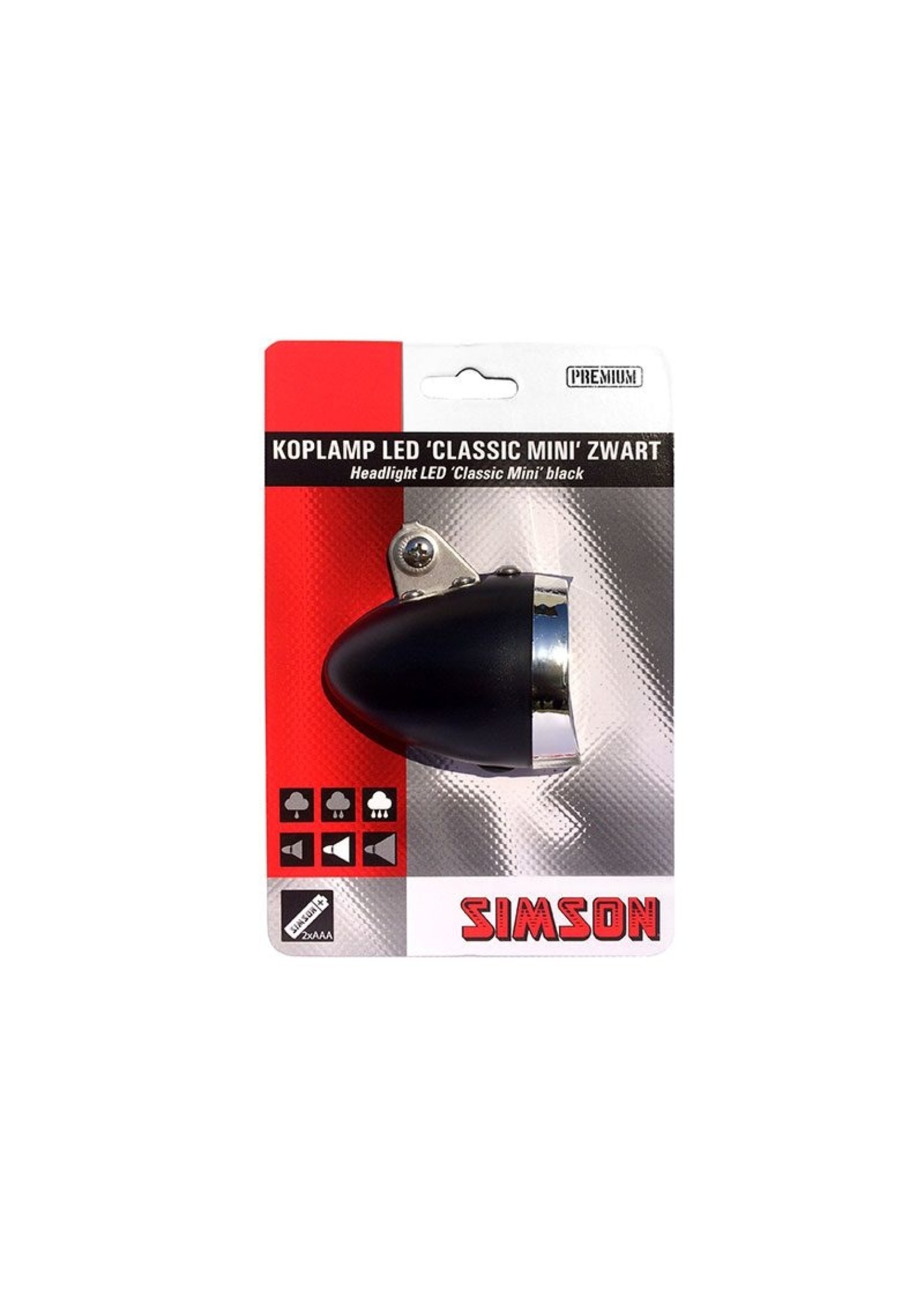 Simson Battery Front fork headlight '' Classic Mini '' black