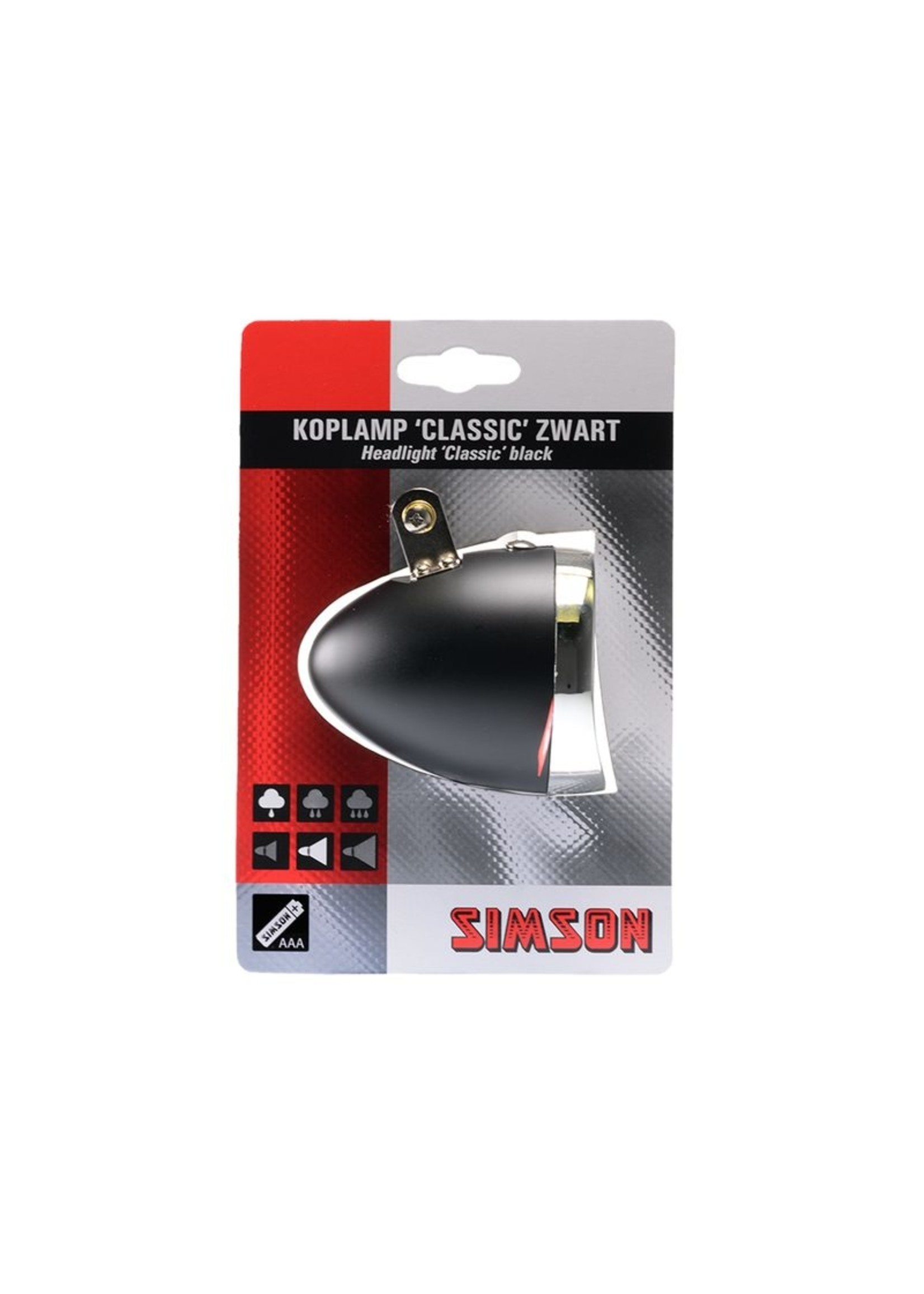 Simson - Batterie Scheinwerfer Classic schwarz