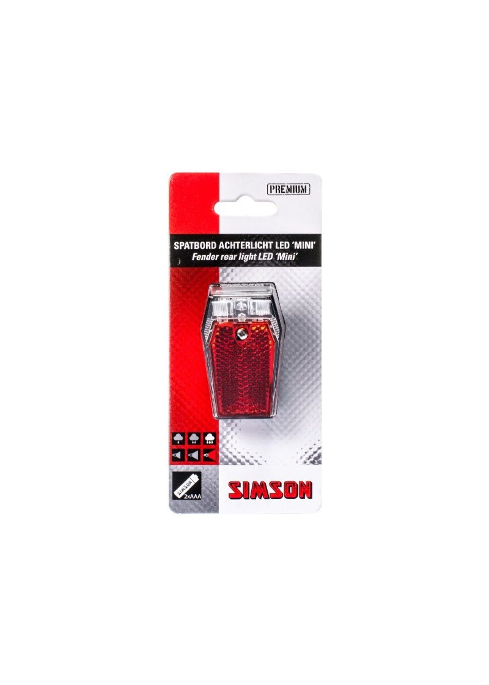 Simson - Batterij Spatbord achterlicht ''Mini''