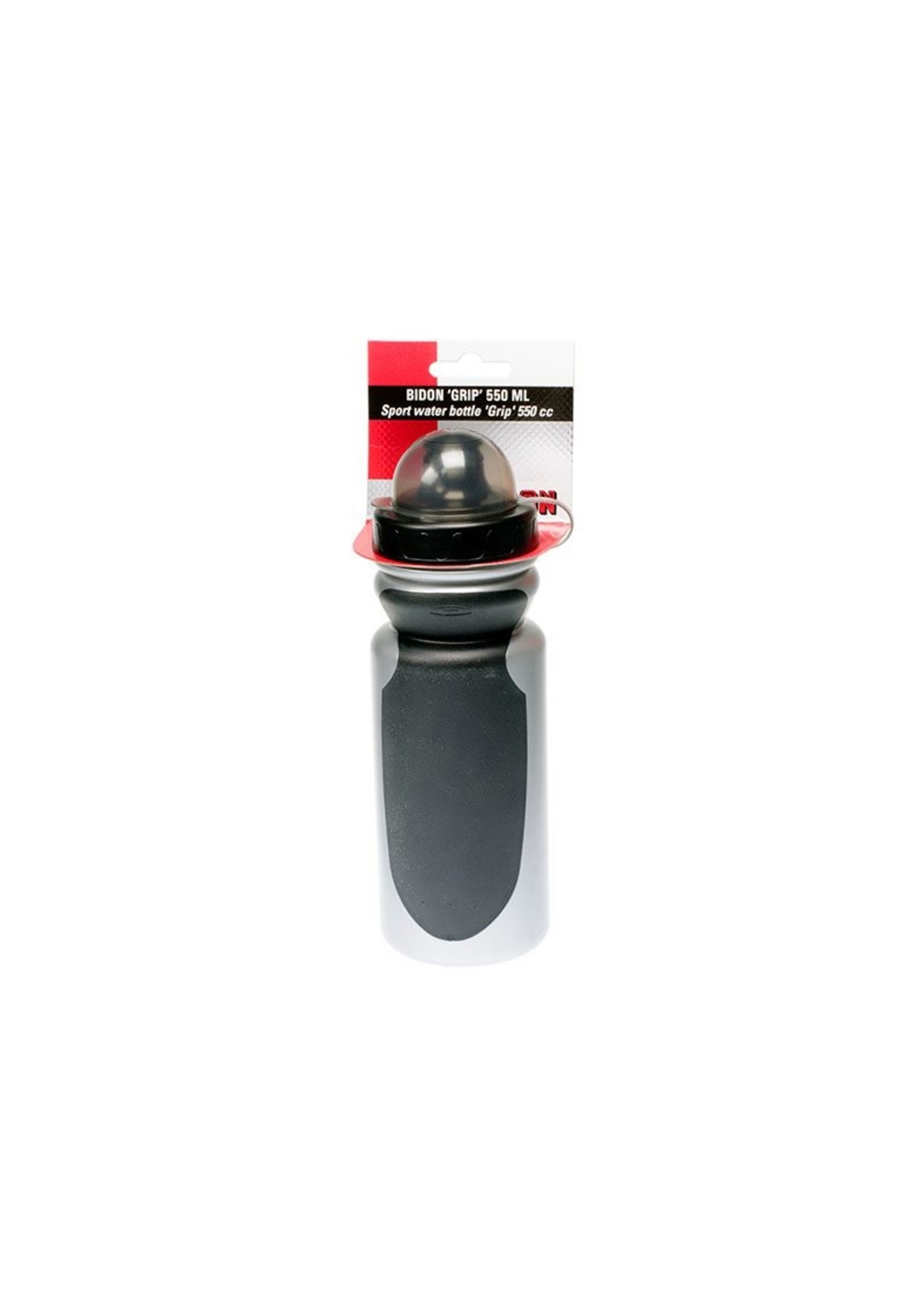 Simson - Wasserflasche "Grip", 550 ml, schwarz / grau, einschließlich abnehmbarer Staubschutzhülle