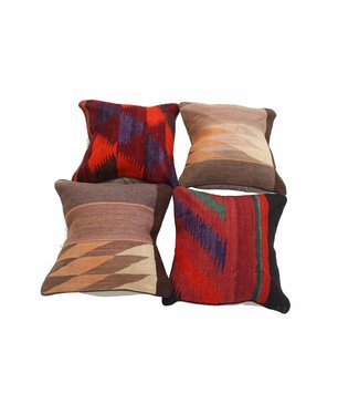 4x Kelim Kissen ca 45x45 cm mit Füllung