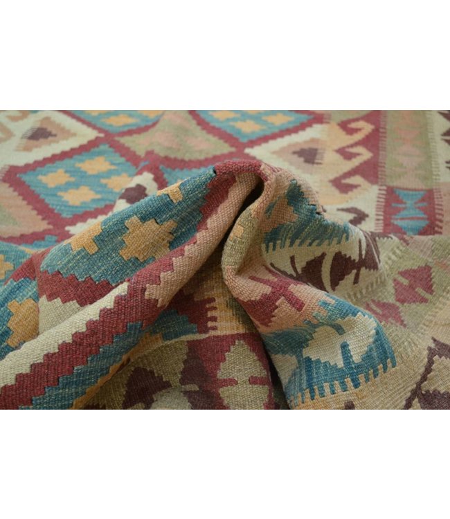 Hand Woven Afghan Wool Kilim Area Rug 200x152 cm
