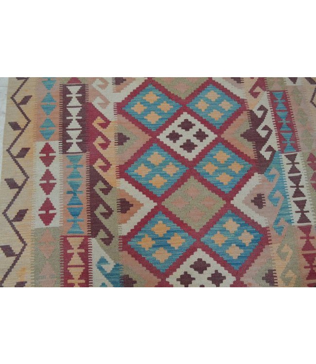 Hand Woven Afghan Wool Kilim Area Rug 200x152 cm