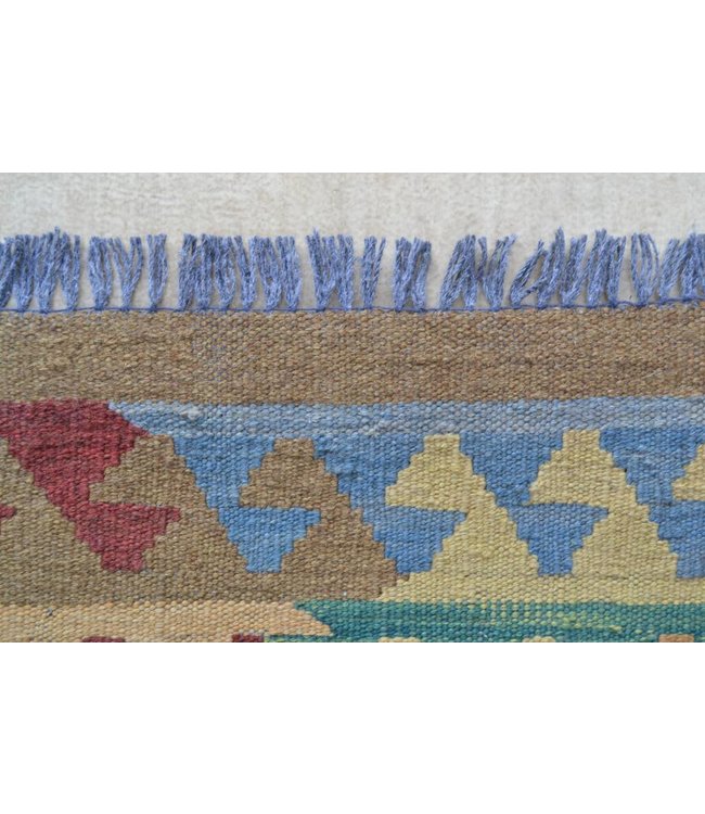 307x200 cm Handgemaakt Oosters Kelim Wol Vloerkleed