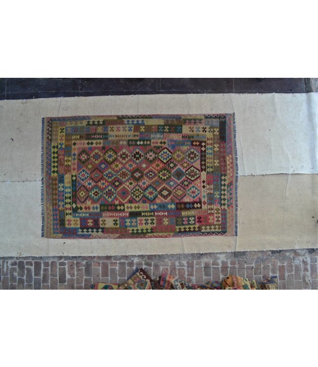 311x197 cm Hand Woven Afghan Wool Kilim Area Rug